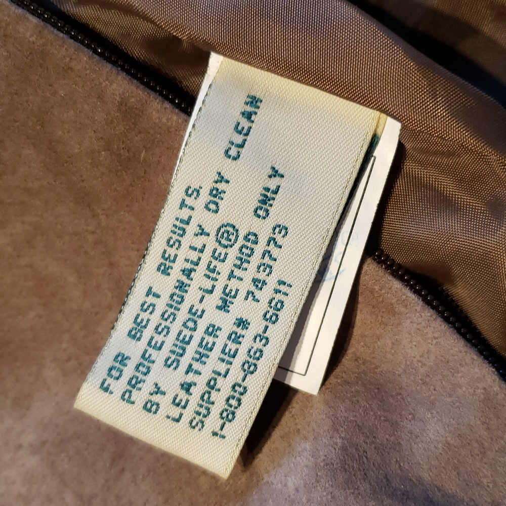 St. John's Bay NEW Suede Leather Skirt A-line Below Knee Back Slit 8 Tan - Picture 7 of 12